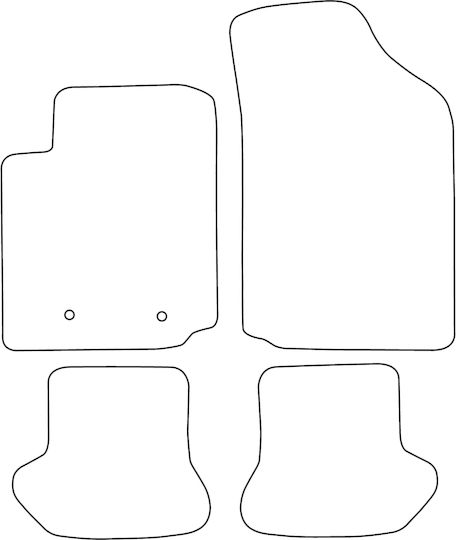 Velour Carpet Set Compatible Citroen C3 Pluriel 2003-2010 Red Edging