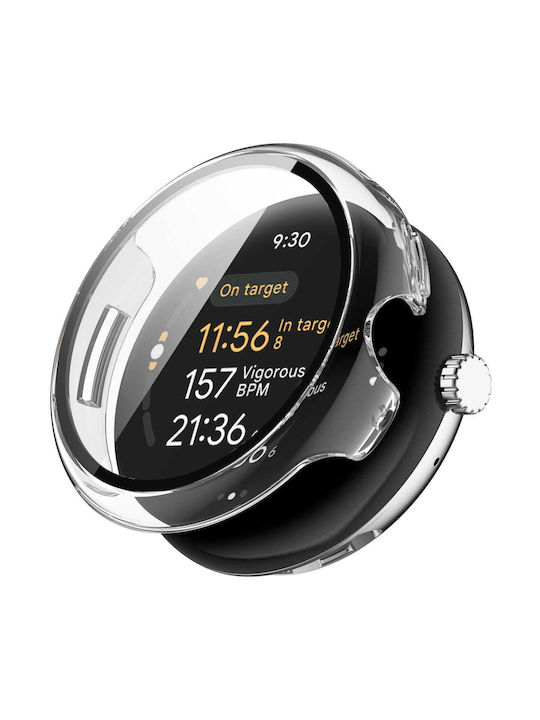 Bizon Husă+Sticlă Husă Ceas Sticlă Google Pixel Watch 3 45mm Transparentă