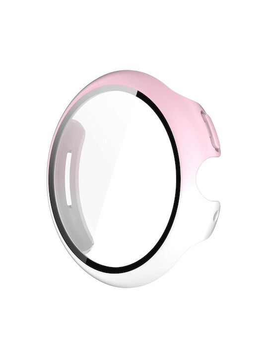 Bizon Husă+Sticlă Husă Ceas Sticlă Google Pixel Watch 3 41mm Alb-roz