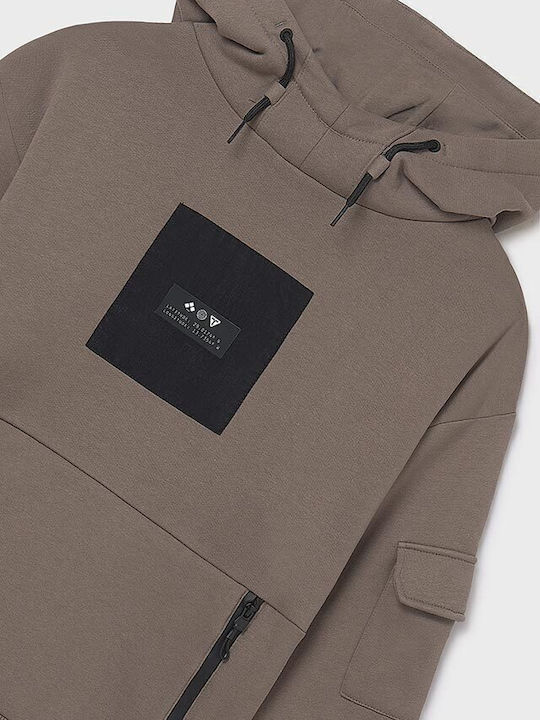 Kids Sweatshirt with Hood and Pockets Gray-green