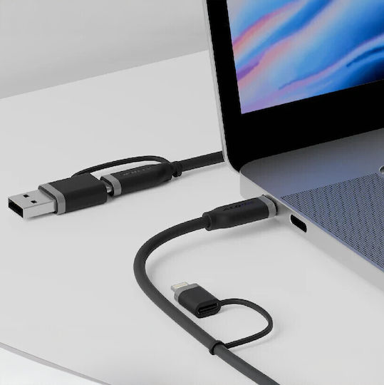 Alogic USB to Lightning / Type-C Cable 0.254m (ELSI4IN1U2BK1.5)