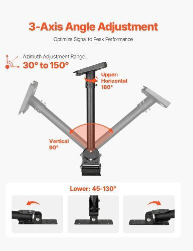 Vevor Starlink Gen 3 Roof Mount 30-150° Adjustable Mounting Roof Pole Adapter