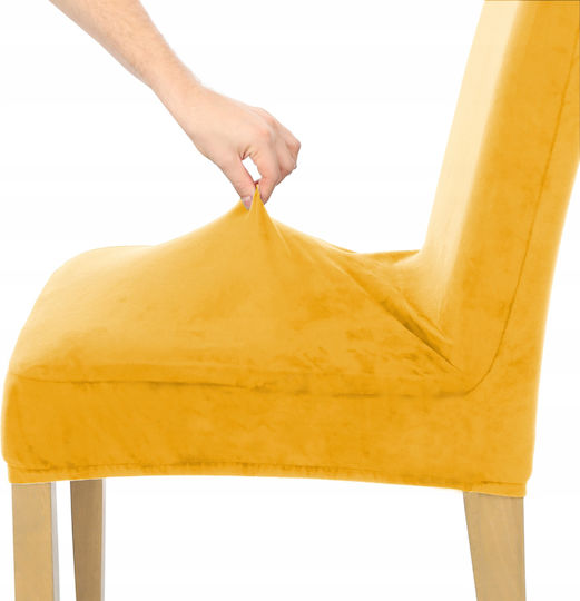 Ubieramy Meble Ελαστικό Κάλυμμα Καρέκλας Mustard Velvet