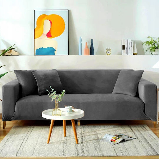 Ubieramy Meble Elastische Abdeckung Dreisitziges Sofa Grau 22cm