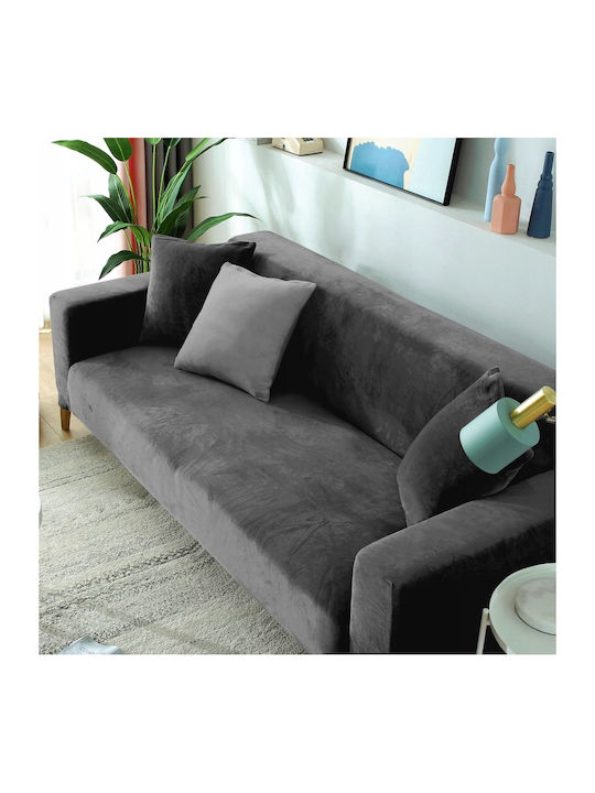Ubieramy Meble Elastische Abdeckung für Dreisitziges Sofa Gray 22εκ. 1Stück