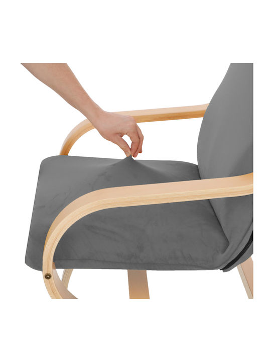 Ubieramy Meble Elastische Abdeckung für Sessel Gray Velvet 1Stück