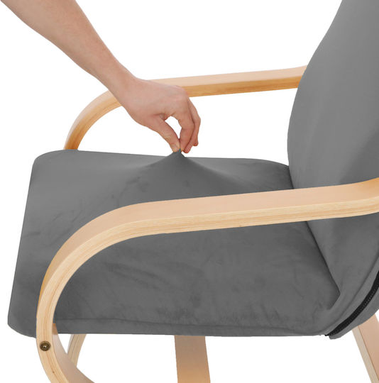 Ubieramy Meble Elastische Abdeckung für Sessel Gray Velvet 1Stück