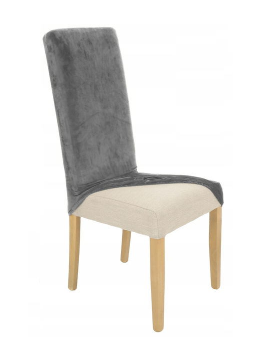Ubieramy Meble Elastische Abdeckung für Stuhl Grey Velvet 1Stück