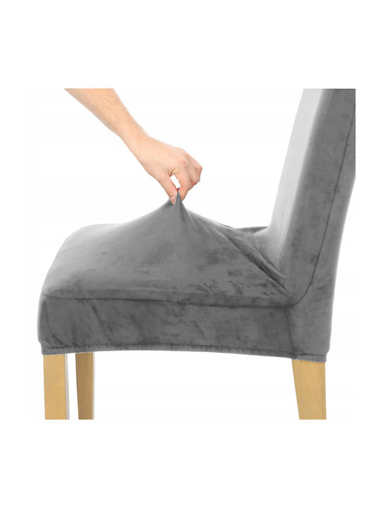 Ubieramy Meble Elastische Abdeckung für Stuhl Grey Velvet 1Stück