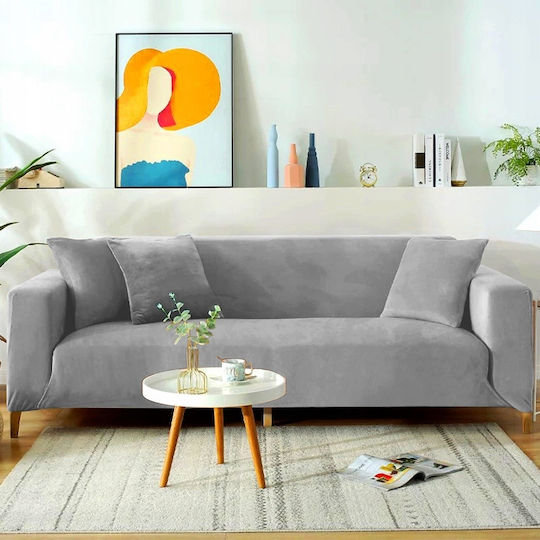 Ubieramy Meble Elastische Abdeckung für Zweisitziges Sofa Light Gray 1Stück