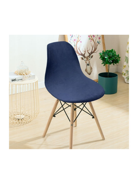 Ubieramy Meble Elastische Abdeckung für Stuhl Navy Velvet 1Stück