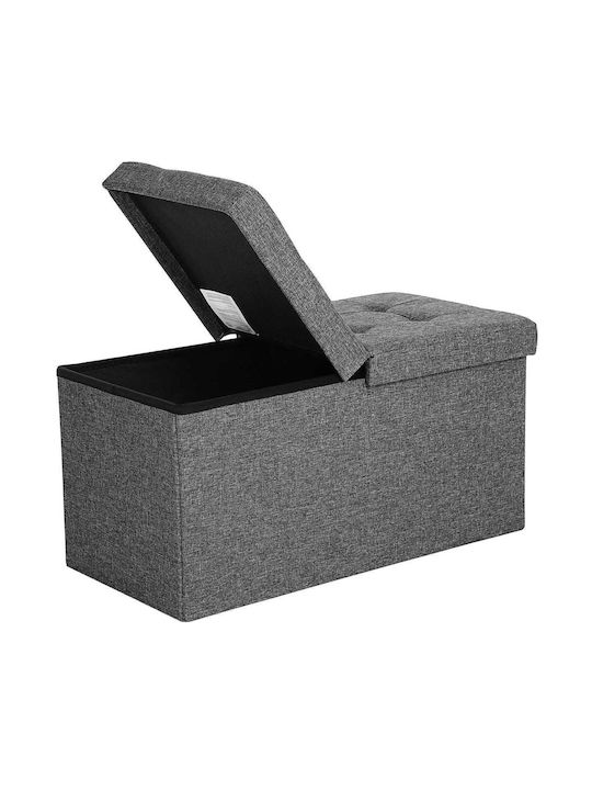 Stool For Living Room With Storage Space Wooden Gray 38x76x38cm