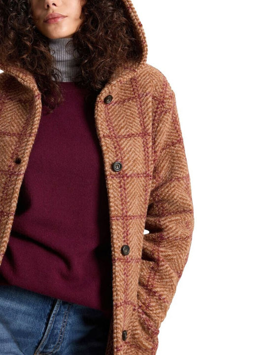 Women's Lifestyle Jacket for Winter with Hood Beige