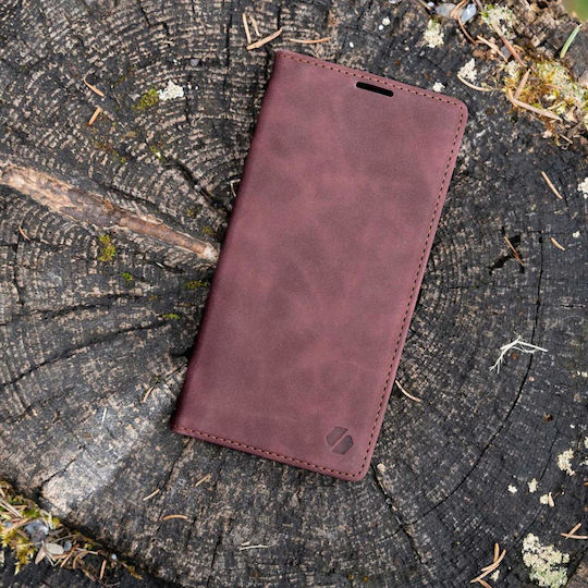Spacecase Book Δερματίνης / Σιλικόνης Μπορντό (Redmi Note 14 Pro 5G / Poco X7)