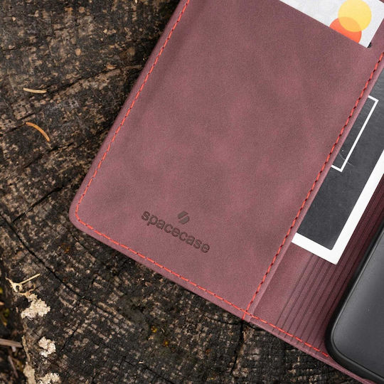 Spacecase Book Δερματίνης / Σιλικόνης Μπορντό (Redmi Note 14 Pro 5G / Poco X7)