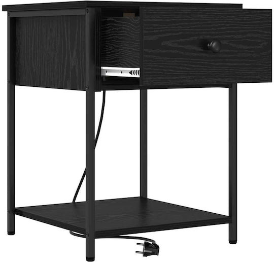 Nachttisch Metall Black oak 42x41x56cm