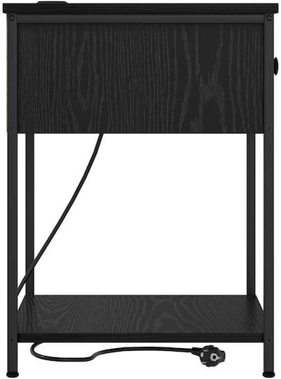 Nachttisch Metall Black oak 42x41x56cm