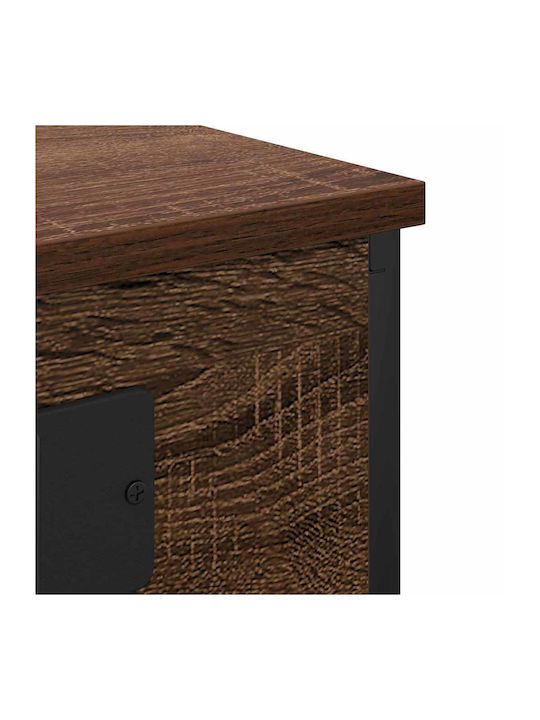 Wooden Bedside Table Brown Oak 41x31x51cm