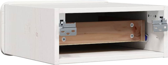 Bedside Tables Made of Solid Wood and White Glass 2 Pieces 39x34x16.5cm