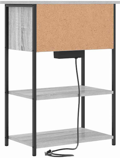 Wooden Bedside Table Gray Sonoma 55x31x76cm