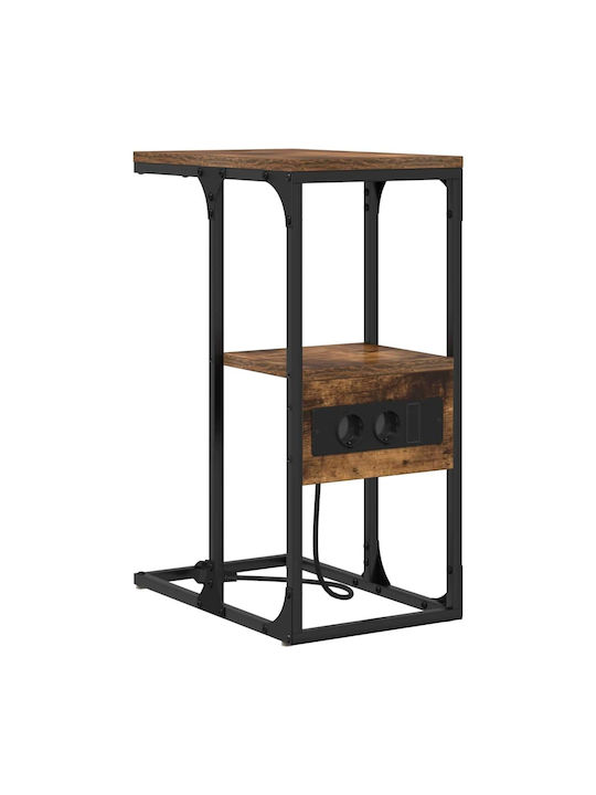 Nachttisch Geräuchert Metall Smoky Oak 41.5x26x60.5cm