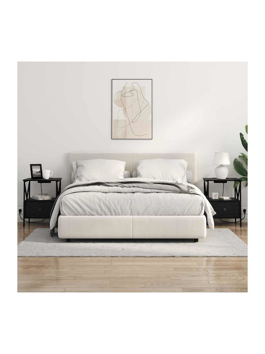Κομοδίνο Ξύλινο Μαύρη δρυς 41.5x40.5x55cm