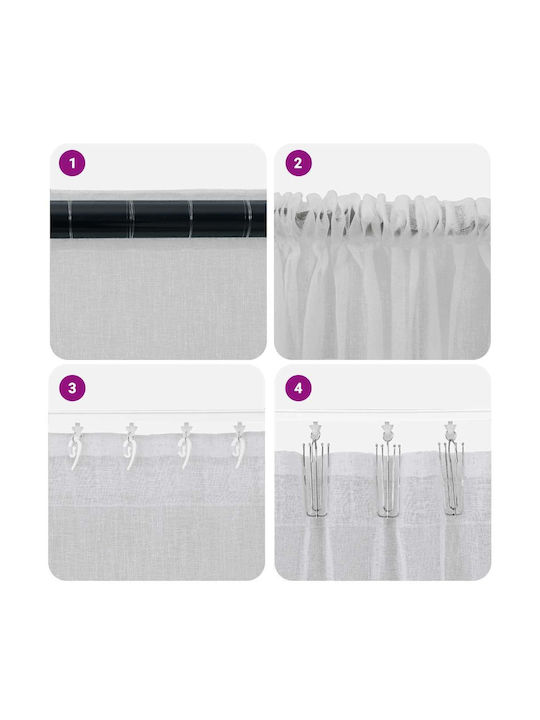 vidaXL Set of Window Curtains with Tunnel Gray 140x175cm