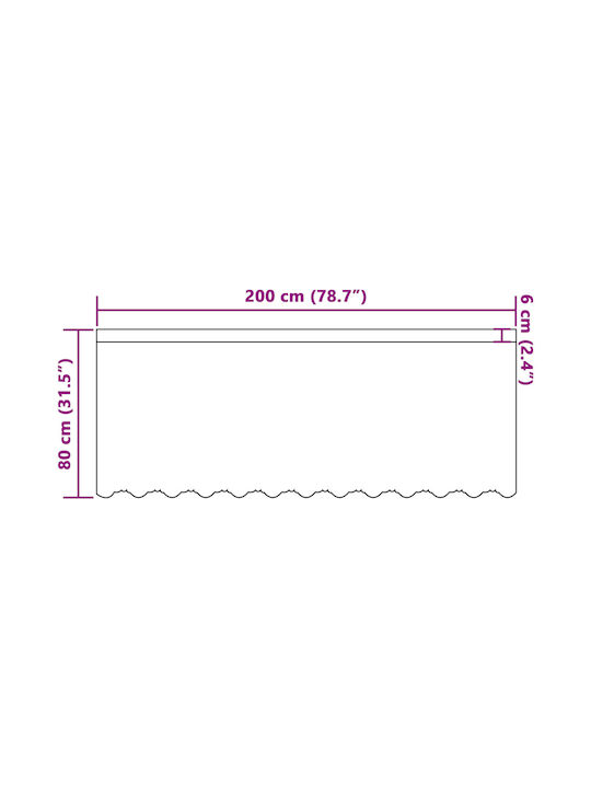 vidaXL Κουρτίνα Παραθύρου με Τρέσα Λευκή 80x200εκ.