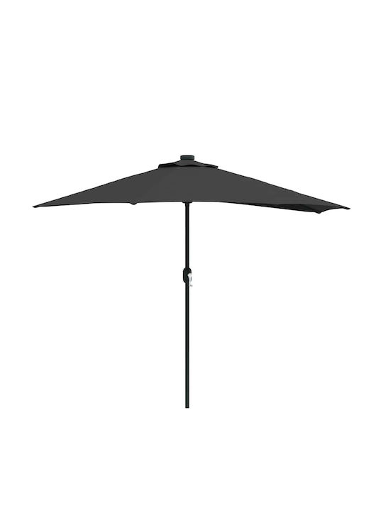 Umbrelă Suspendată Din Aluminiu Neagră 2.94x1.5xÎnălțime 2.24m