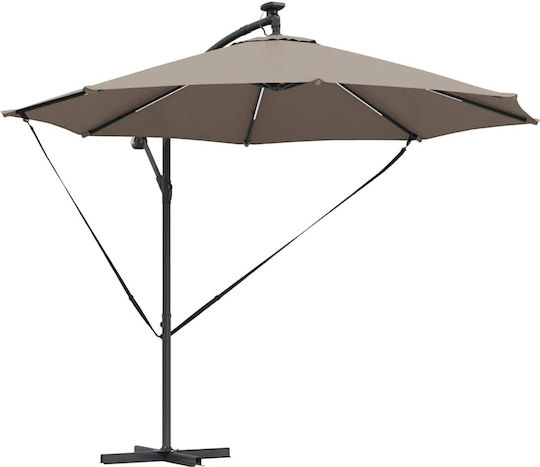 Umbrelă Din aluminiu Maro cu Iluminare LED 2.94x2.94m