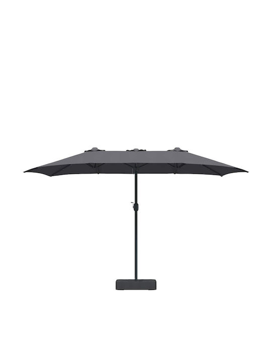 Aluminium-Garten- und Terrassen-Sonnenschirm Grau 3,85x2,09xH2,44m