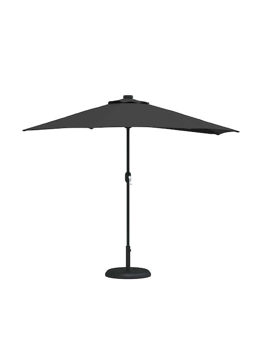 Umbrelă Suspendată Din Aluminiu Neagră 2.94x1.5xÎnălțime 2.24m