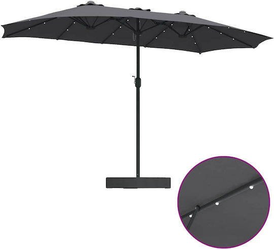 Aluminium-Garten- und Terrassen-Sonnenschirm Grau 3,85x2,09xH2,44m