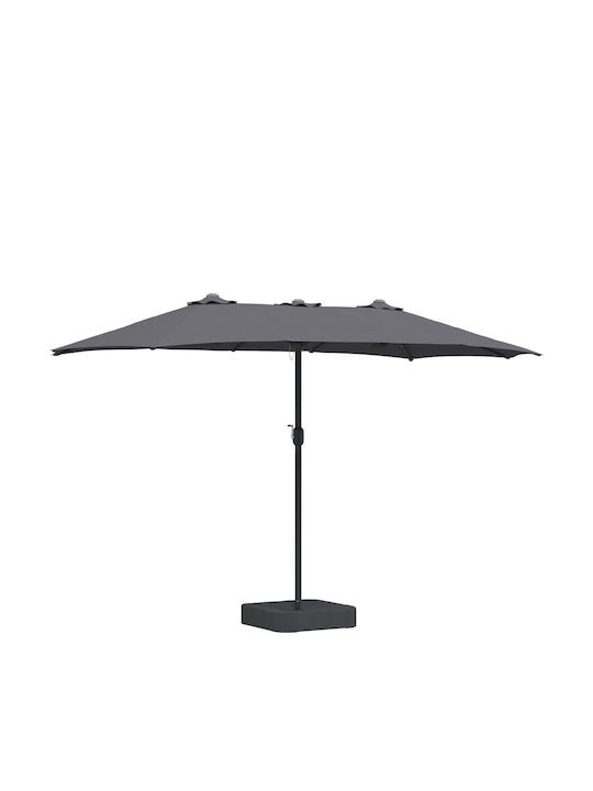 Aluminium-Garten- und Terrassen-Sonnenschirm Grau 3,85x2,09xH2,44m