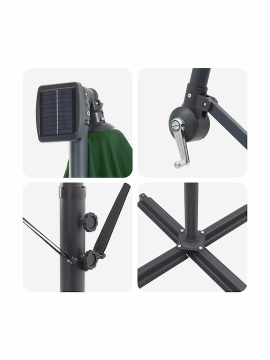 Umbrelă Suspendată Metalică Verde 2.94x2xÎnălțime2.54m