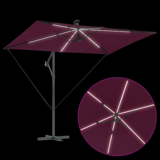 Hanging Metal Burgundy Garden Parasol 2.94x2xHeight 2.54m