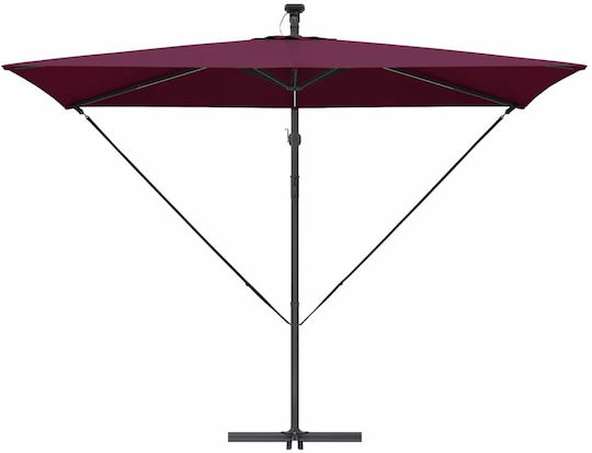 Hanging Metal Burgundy Garden Parasol 2.94x2xHeight 2.54m