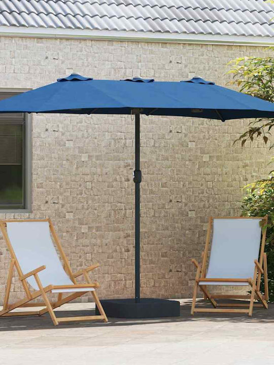 Aluminium Garten- und Terrassen-Sonnenschirm Blau 3,85x2,09xH2,44m