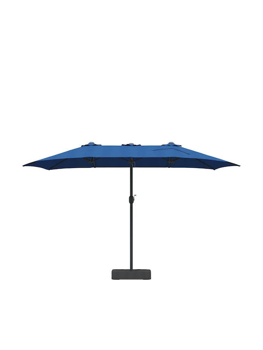 Aluminium Garten- und Terrassen-Sonnenschirm Blau 3,85x2,09xH2,44m