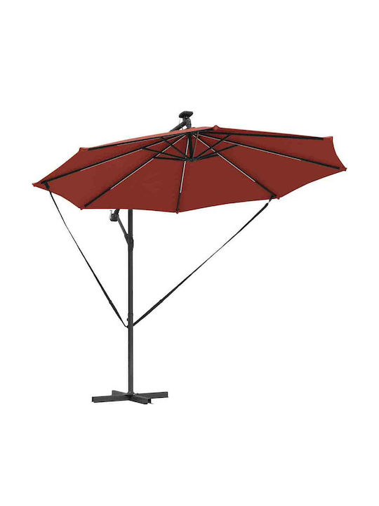 Umbrelă Suspendată Din Aluminiu Portocalie 2.94x2.94xÎnălțime 2.48m