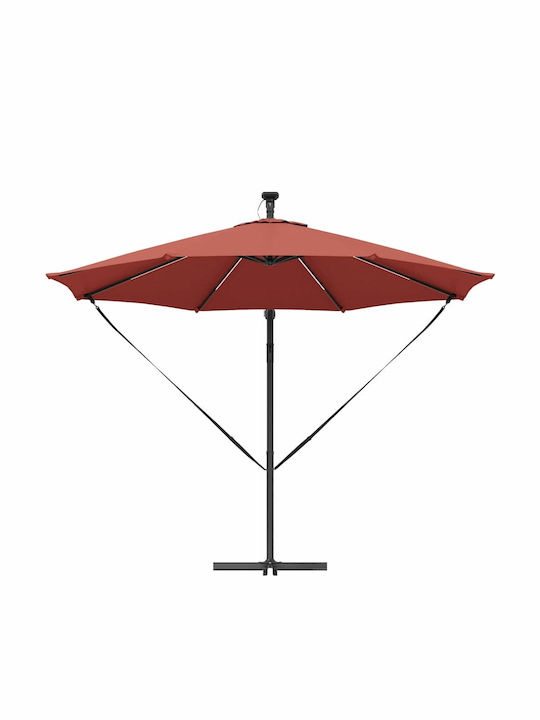 Umbrelă Suspendată Din Aluminiu Portocalie 2.94x2.94xÎnălțime 2.48m