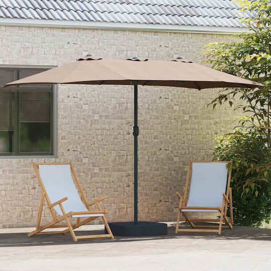 Aluminum Garden & Terrace Parasol Brown 3.85x2.09xHeight 2.44m
