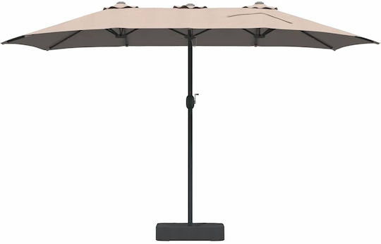 Aluminum Garden & Terrace Parasol Brown 3.85x2.09xHeight 2.44m
