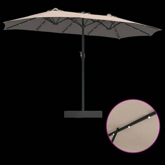 Aluminum Garden & Terrace Parasol Brown 3.85x2.09xHeight 2.44m