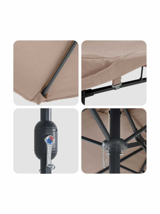Umbrelă Din Aluminiu Maro 3.85x2.09xÎnălțime 2.44m