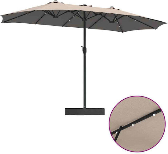 Aluminum Garden & Terrace Parasol Brown 3.85x2.09xHeight 2.44m