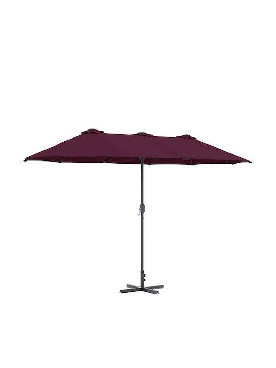 Aluminium Burgundische Garten- und Terrassen-Sonnenschirm 3,8x1,96xHöhe 2,35 m