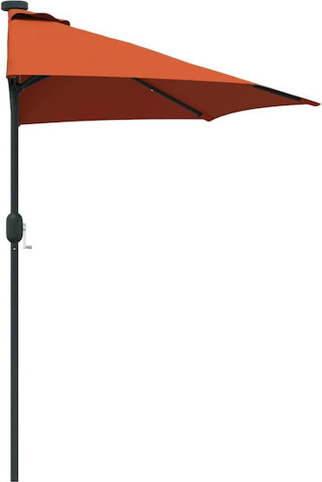 Hängender Aluminium-Garten- und Terrassen-Sonnenschirm Orange 2,94x1,5xHöhe 2,24 m