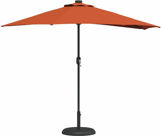 Hängender Aluminium-Garten- und Terrassen-Sonnenschirm Orange 2,94x1,5xHöhe 2,24 m