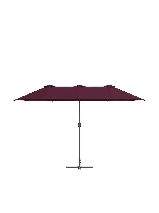 Aluminium Burgundische Garten- und Terrassen-Sonnenschirm 3,8x1,96xHöhe 2,35 m